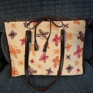 Liz Claiborne Canvas Butterfly Tote